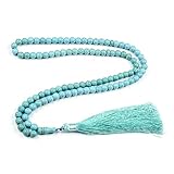Lamala 33-99 Perlen Seil Kette Charme Religiöse Tasbih Gebet Türkis Armband für Frauen und Männer, Stein