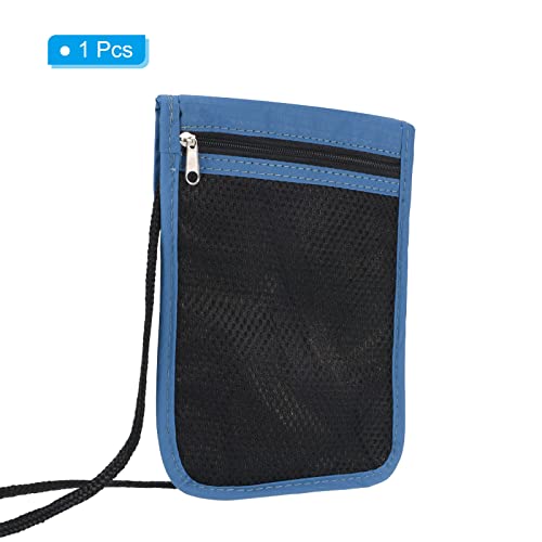 Image of PATIKIL Neck Wallet, Passport Holder Neck Pouch RFID Blocking Waterproof Neck Travel Wallet for Women & Men, Blue