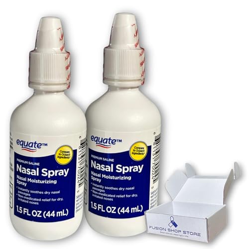 Nasal Spray Premium Saline Moisturizing Liquid Mist for Nasal Congestion Gentle & Non-Medicated Daily Use for All Seasons 1.5 fl oz (Pack of 2) Boxed By Fusion Shop Store