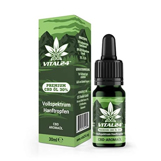 VITAL24 CBD-ÖL 30% mit 30ML - Vollspektrum Hanföl Tropfen - Cannabidiol - Cannabisöl - Vital CPD Cannabis+ Oil - 30 Prozent CBD Öl