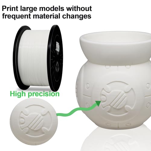 Image of YOUSU 5KG(11lbs) PLA Plus Filament 1.75mm White, PLA+ Filament 1.75mm 3D Printer Filament, Cost Effective Large Roll 3D Printing Filament for Big Projects