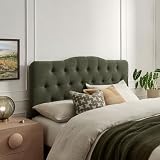 Modway Annabel Premium Linen Blend King Headboard in Sage - Soft Fabric Headboard...