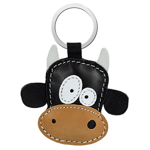 Simaru Animal strong key ring made of high-quality genuine leather, made in the EU, perfect for Christmas, birthday, anniversary, find your favourite animal, cow, One size Simaru Animal strong key ring made of high-quality genuine leather, made in the EU, perfect for Christmas, birthday, anniversary, find your favourite animal, cow, One size