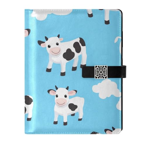 Carnet de notes ligné en cuir de vache de qualité supérieure bleu