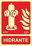 MovilCom® - Señal luminiscente HIDRANTE PVC 0,7mm Clase B 210X300mm homologado cumple CTE, RIPCI nueva legislación (ref.RD00112)