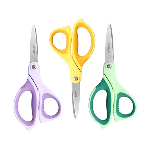 LIVINGO Big Kids Scissors 6" Craft School Pointed Tip Scissors 3 Pack