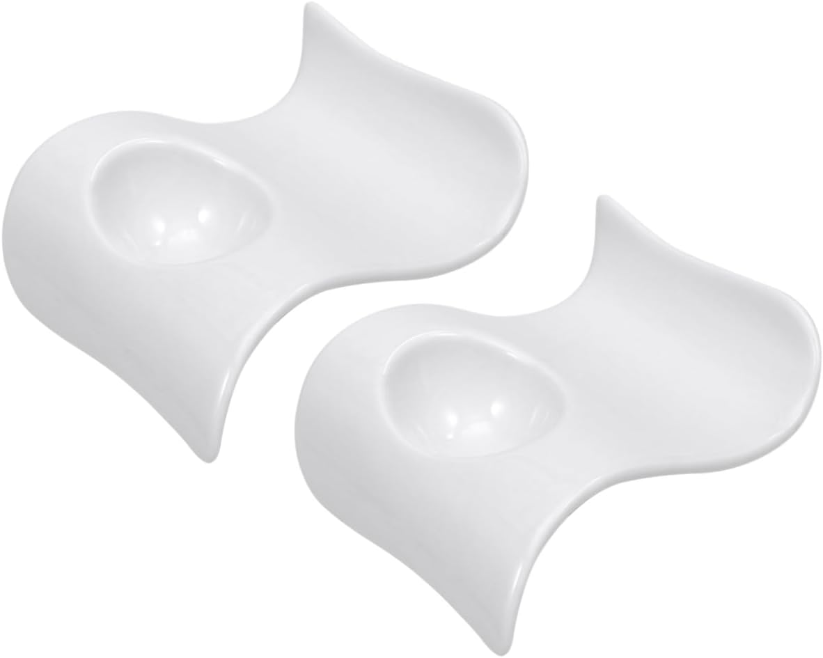 2pcs Microwave Egg Holder Ceramic Egg Stand Storage Tray for Kitchen Decor