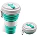 iGreely Silicone Collapsible Travel Cup Folding Cup/Mug Sport Bottle with Lids - Foldable & Portable & Lightweight Coffee Cup for Camping Hiking Outdoor & Office - BPA Free