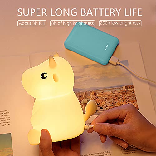 Qanyi Cute Cow Night Light For Kids-7 Color Changing Silicone Portable Cow Animal Led Nursery Nightlight With Timer,Cow Room Table Dcor Bedroom Table Lamp Gift Ideas For Cow Lovers Girls Boys #TOP6