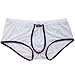YiZYiF Men's Sexy Soft Underwear Sheer Transparent Brief Boxer Trunks Panty White X-Large