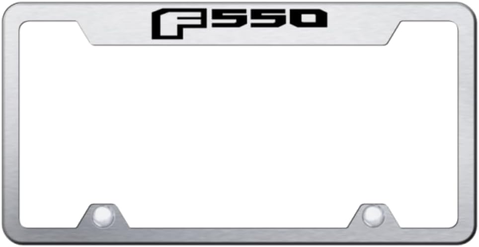 Au-TOMOTIVE GOLD, INC. Officially Licensed Laser Etched Logo Truck Cut-Out License Plate Frame for Ford F-550 (Mirrored)
