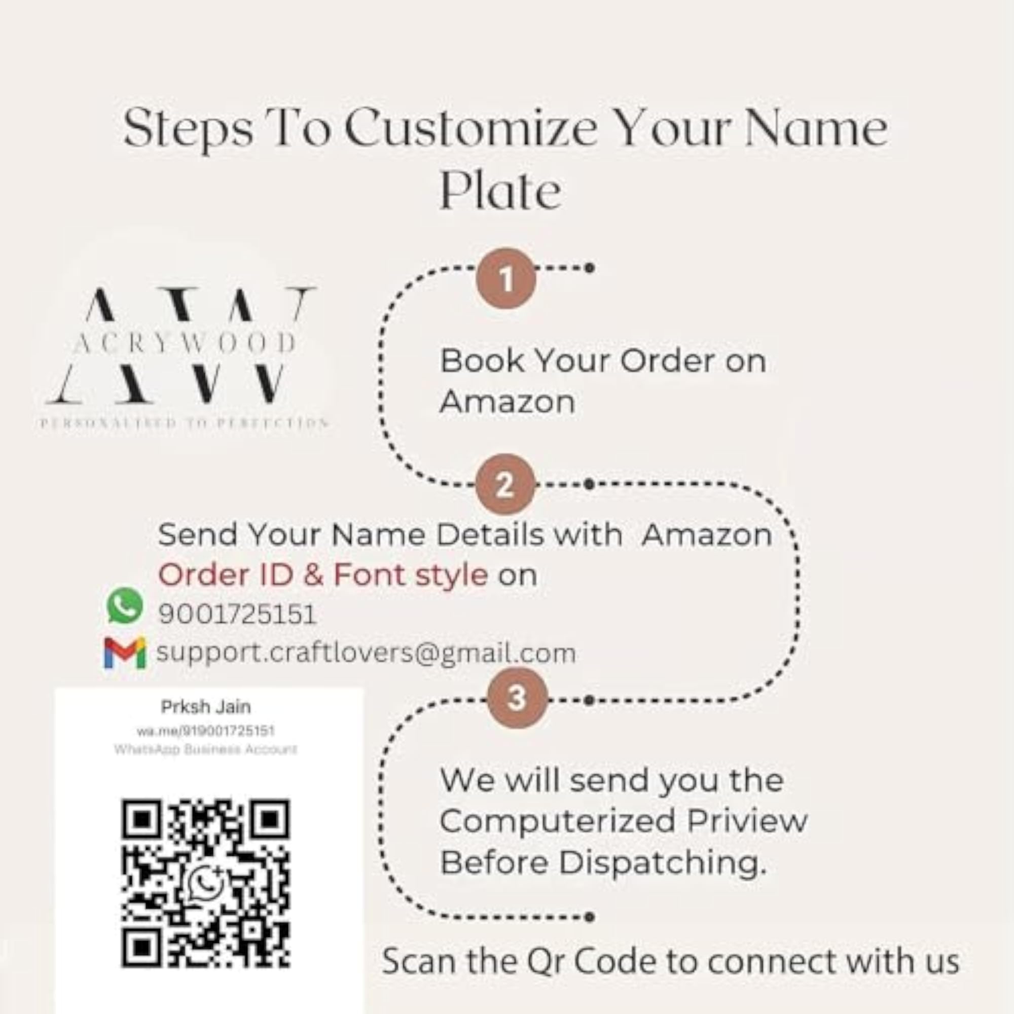 Personalized Wooden Plate for Home Main Door, UV Printed