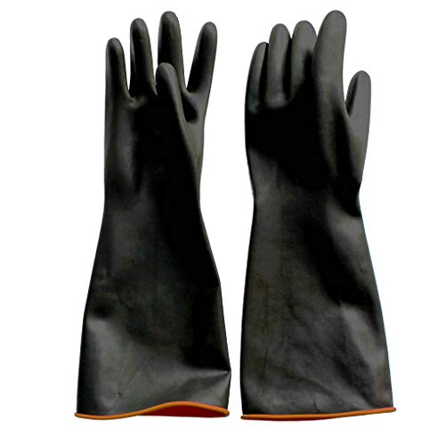 Preisvergleich Produktbild Naturgummilatex Handschuh, Eiito Industrie Anti Chemische Säure Alkali Gummihandschuhe 45cm-18inch
