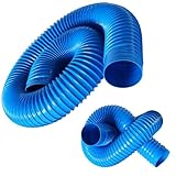 Industrial Vacuum Hose - 165mm Blue PVC Flexible Ventilation Tubing for Woodworking, Fume Extraction, and Ducting - Durable Bellows Flex Tube Replacement for Cleaner Fan Systems