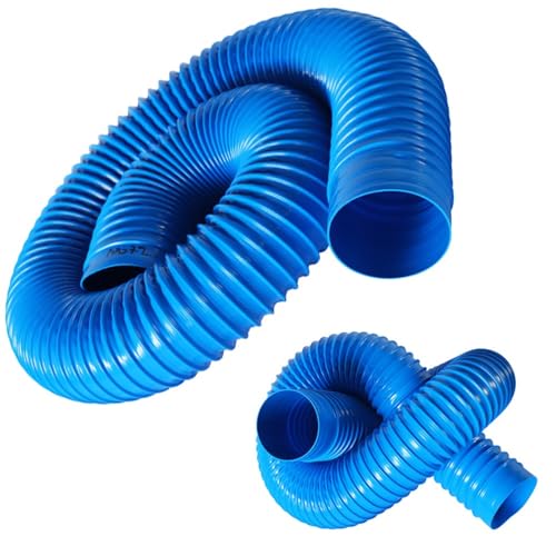 Industrial Vacuum Hose - 165mm Blue PVC Flexible Ventilation Tubing for Woodworking, Fume Extraction, and Ducting - Durable Bellows Flex Tube Replacement for Cleaner Fan Systems