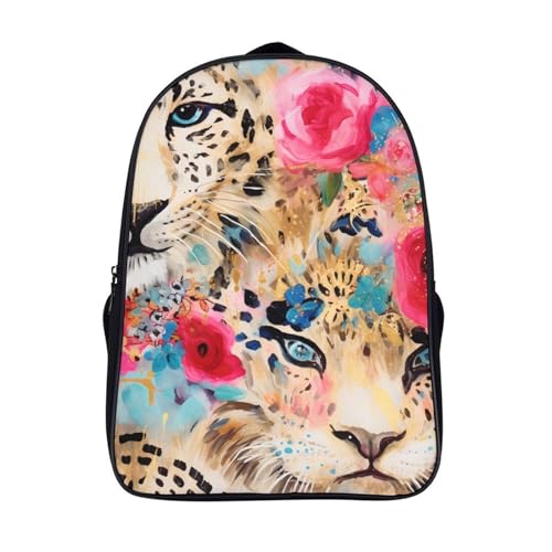 Mochila impermeable 3D con diseño de leopardo y tirantes ajustables ergonómicos