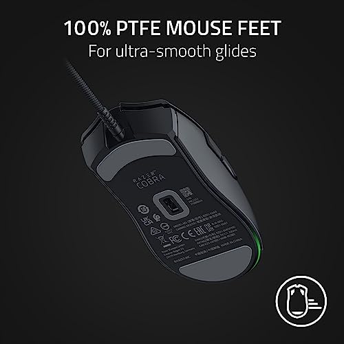Razer Cobra Wired Gaming Mouse: 58g Lightweight Design - Gen-3 Optical Switches - Chroma RGB Lighting with Underglow - Precise 8500 DPI Optical Sensor - 100% PTFE Mouse Feet - Speedflex Cable - Black by Razer - Image 7
