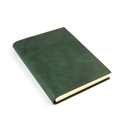 Carnet en cuir véritable fait main italien vert Capri, le cadeau idéal format M