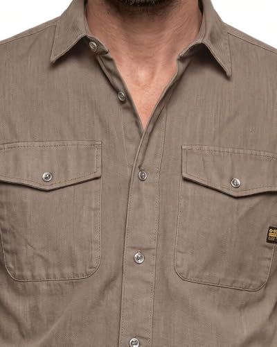 G-STAR Men's Marine Slim Long Sleeve Shirt Braun (Fossil Gd D24963-D454-J321) S – Ansicht 5