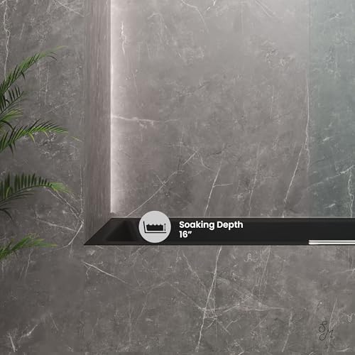 Image of Swiss Madison Voltaire 60 inch x 30 inch Right-Hand Drain Alcove Bathtub in Matte Black
