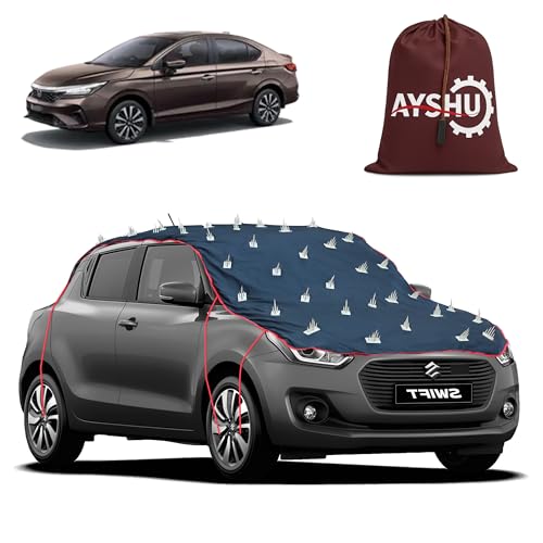 Image of AYSHU Water-Resistant Spike Car Cover for Honda City I-VTEC - Protects from Dogs, Monkeys, Dust, Sunlight & UV - Full Roof Universal Fit