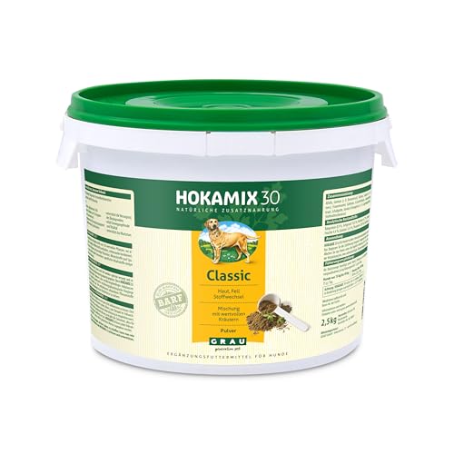 GRAU - das Original - HOKAMIX30 Classic Pulver, Alleskönner-Kräutermischung für Hunde, 30 wichtige Kräuter zur Vorsorge, 1er Pack (1 x 2,5 kg), Ergänzungsfuttermittel für Hunde