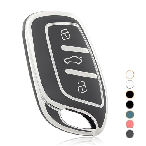 OFF WE GO Funda Llave Coche Carcasa para MG MG4 MG5 MG6 MG ZS EV HS EHS ZX GT ,para Roewe RX3 RX8 ERX5 RX5 I6 I5 Casos de la Cubierta de Llave TPU Funda Tarjeta Llave, Plata Gris