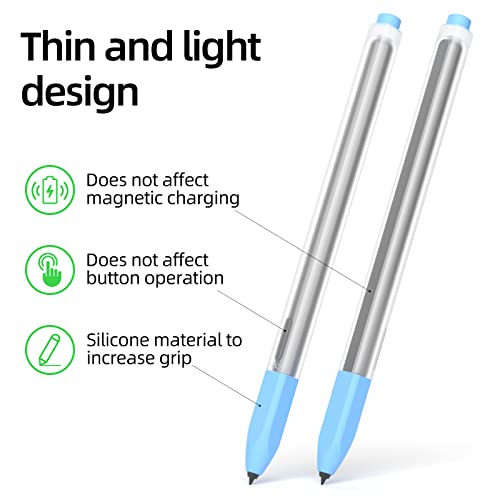 Image of Compatible with Samsung Galaxy Tab S7 /S7+ /S7 FE /S8 /S8+ /S8 Ultra /S9 /S9+ /S9 Ultra Pencil Case S Pen Case, Silicone Translucent Non-Slip Cover. (Sky Blue)