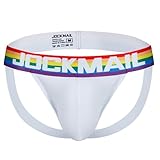 Jockstrap for Mens Underwear Mesh Breathable Athletic Supporter Thong G-String Mens - Gym, Training, Running (US, Alpha, Medium, Regular, Regular, 268white)
