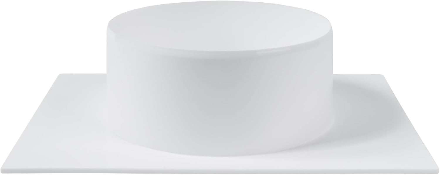 6" inch Plastic Adapter with Wall Plate for Circular Duct, HVAC Connector, Ducting Coupling Flange - Transition Assembly Joint Fitting for Dryer Vent Pipe - Indoor dryer vent kit