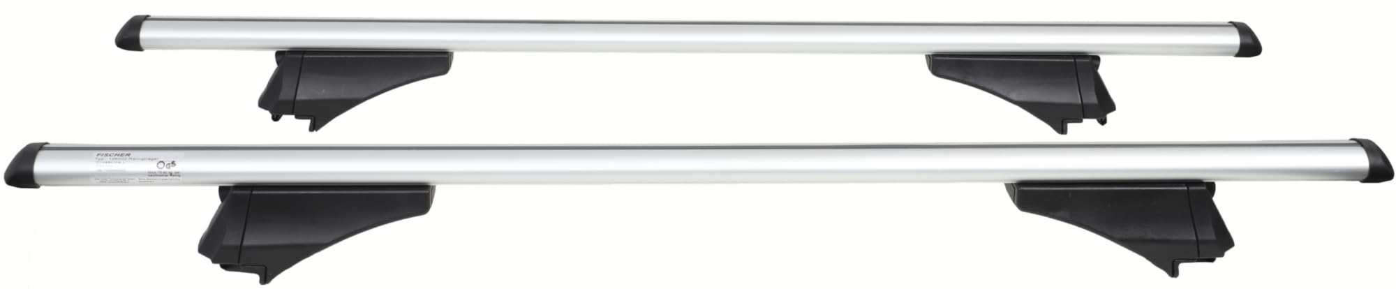 FISCHER Relingträger CrossLine XL, für Fahrradträger, Dachboxen oder als Skihalter, für integrierte Dachrelinge, Aluminium, Tragkraft 75 kg, vormontiert Barrenlänge 131 cm