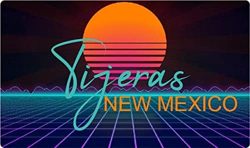 Tijeras New Mexico - Calcomanía de vinilo (4 x 2.25 pulgadas), diseño retro neón