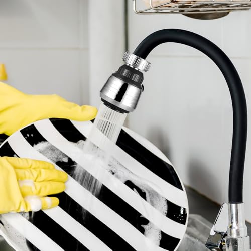 4 Stk Flexible Wasserhahn Aufsatz Verlängerung, 360 Grad Drehbar, Schwenkbar Wasserhahnbelüfter, Wasserhahn Schlauch Luftsprudler für Küche Spüle