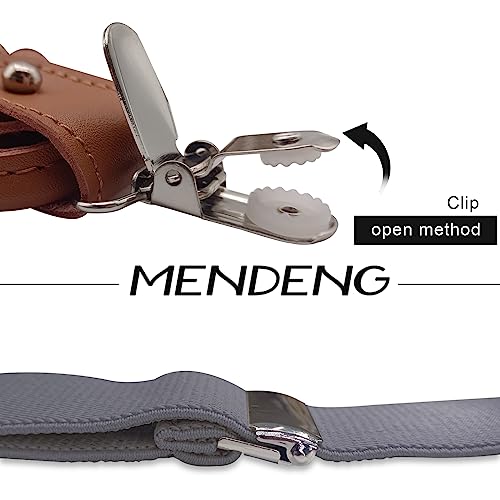 Mendeng Men's Suspenders Braces Leather Strap Father/Husband's Gift 6 Buttons #TOP3