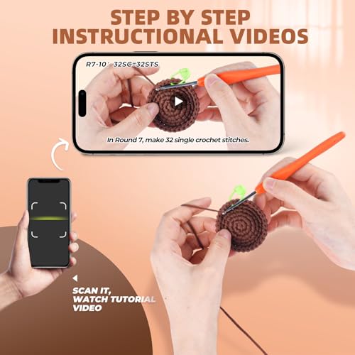 Image of MOREJMTT Crochet Kit for Beginners, Learn to Crochet, Include Easy Knitting Soft Yarn, Step-by-Step Video Tutorial, Hook, Holiday Birthday Gift for Adults (Golden Retriever)