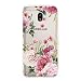 Produktbild Ostop Hülle für Samsung Galaxy J3 2017/J330,Vintage Blumen Muster Weich Silikon Frauen Mädchen Handyhülle Klar Ultra Dünn Kratzfest Schutzhülle für Samsung Galaxy J3 2017/J330-Rosa Rose