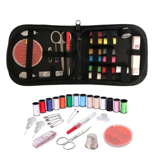 OUDQFCJ Kit Costura,Kit de Costura,Costurero Accesorios Costura Kit de Accesorios para el Viajes y Principiantes y emergencias, de Ropa con Agujas de Hilo, Tijeras, Botones de,Costureros Completos