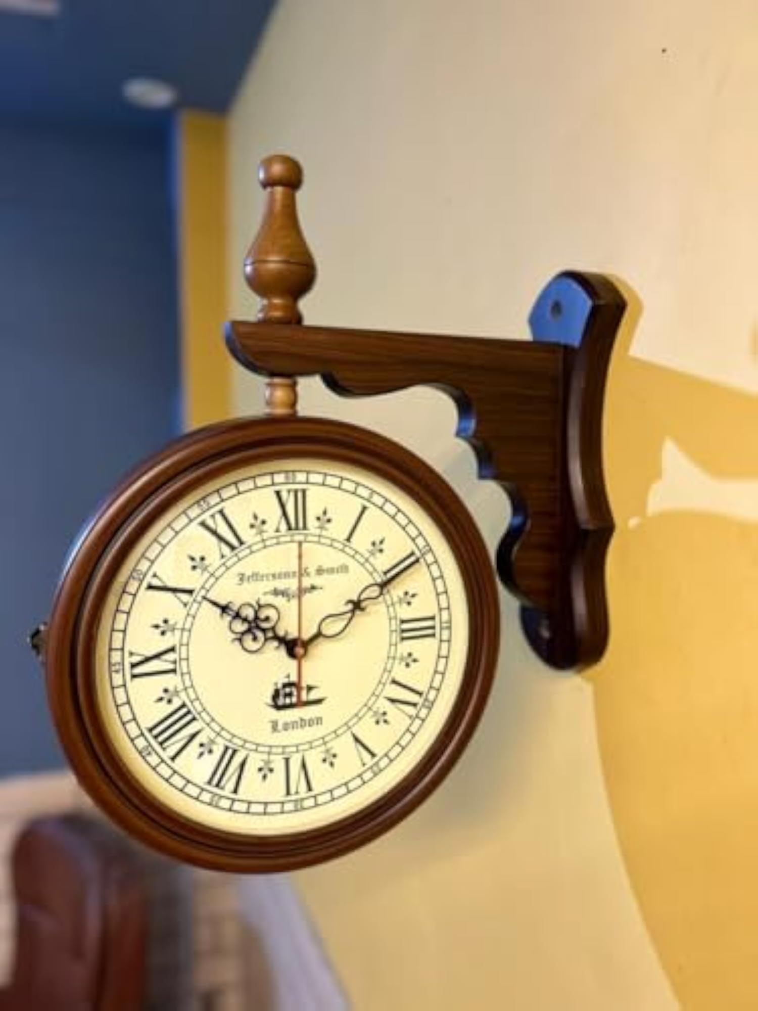 Double-Sided Wall Clock, Antique Victorian Hanging Clock