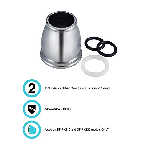 Image of Dura Faucet DF-RK500-CP RV Bell Spout Nut and Rings (Chrome)
