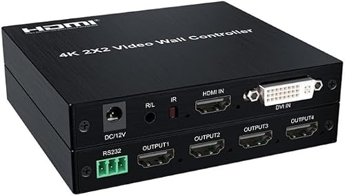 Generic 4K HDMI Matrix Switch 2 Input x 4 Output with DVI Compatibility, EU Plug