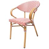 Dimensión. El Sillón París Rojo es un sillón tipo bistró que cuenta con 83cm de altura, 56cm de ancho (respaldo). 41,7cm de ancho del asiento y 41.7cm de profundidad del asiento.