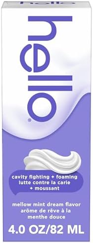 hello Whipped Mellow Mint Dream Fluoride Toothpaste, Minty Foam Toothpaste, SLS Free, Freshens Breath, Dreamy and Foamy Texture, Fights Cavities with Fluoride, 82 mL Tube