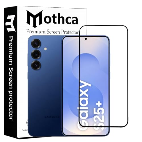 Image of Mothca Military-Grade Tempered Glass Screen Protector Compatible for Samsung Galaxy S25 Plus with Edge to Edge Coverage - Case Friendly, Anti-Scratch & Bubble-Free Installation Kit