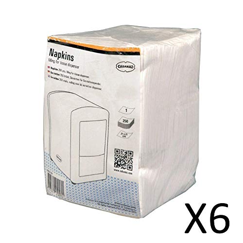 Cabanaz - Lote de Paquetes de servilletas para servilletero (6 Paquetes de 250 servilletas Cada uno)