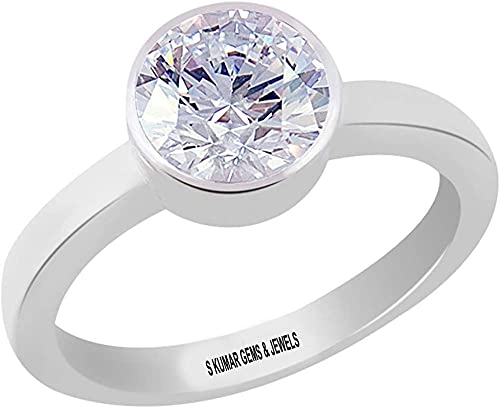 s kumar gems & jewels Certified Original Zircon Birthstone 5.25 Ratti or 4.80 Ct Silver Ring for Astrological Purpose-picture-11