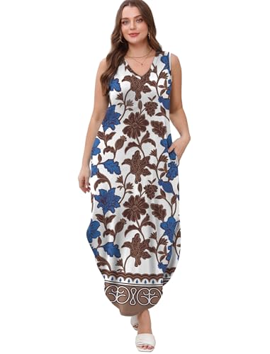 Image of Sampeel Summer Dresses Maxi Dress Vacation Beach Sundresses 2025 with Pockets
