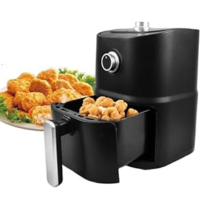 GadgetHaven Air Fryer, 3 L Manual Airfryer Oven and 5-in-1 Multicooker Compact Air Fryer with Hi-Fry Technology for Extra Crisp, Quick & Easy Meals, Nonstick & Dishwasher Safe Basket, Black