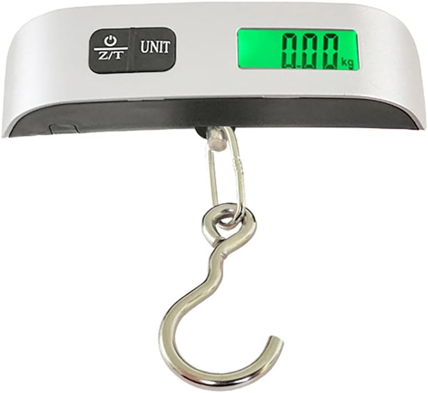 Portable Scale Digital LCD Display Electronic Luggage Hanging Suitcase Travel Weighs Baggage Weight Balance 110lb/50KG Bag with Hook Bag Digital