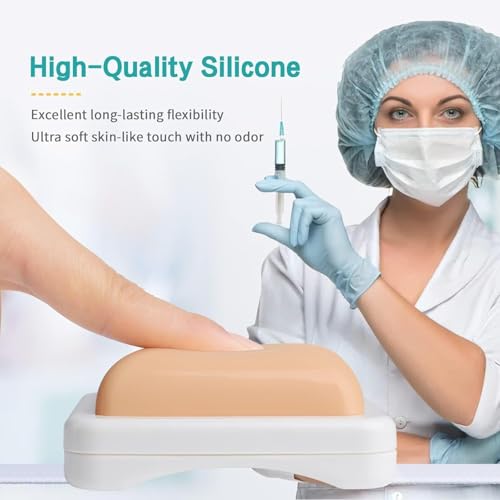 6 unidades - Almohadillas de entrenamiento para inyecciones, almohadilla de silicona wearable con correas, piel humana simulada, herramienta de práctica para estudiantes, enfermeros y médicos miniatura 5