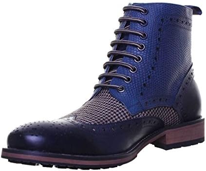 Justin Reece Brooke Mens Rugged Sole Contrast Lace up Boot (12 UK, Navy)